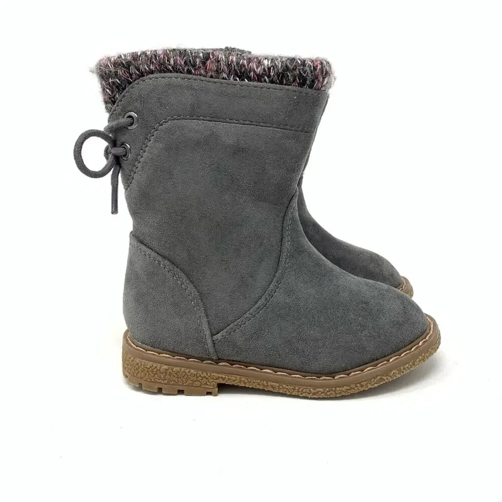 Cat & Jack Faux Suede Walda Gray Boots Baby Size 5‎